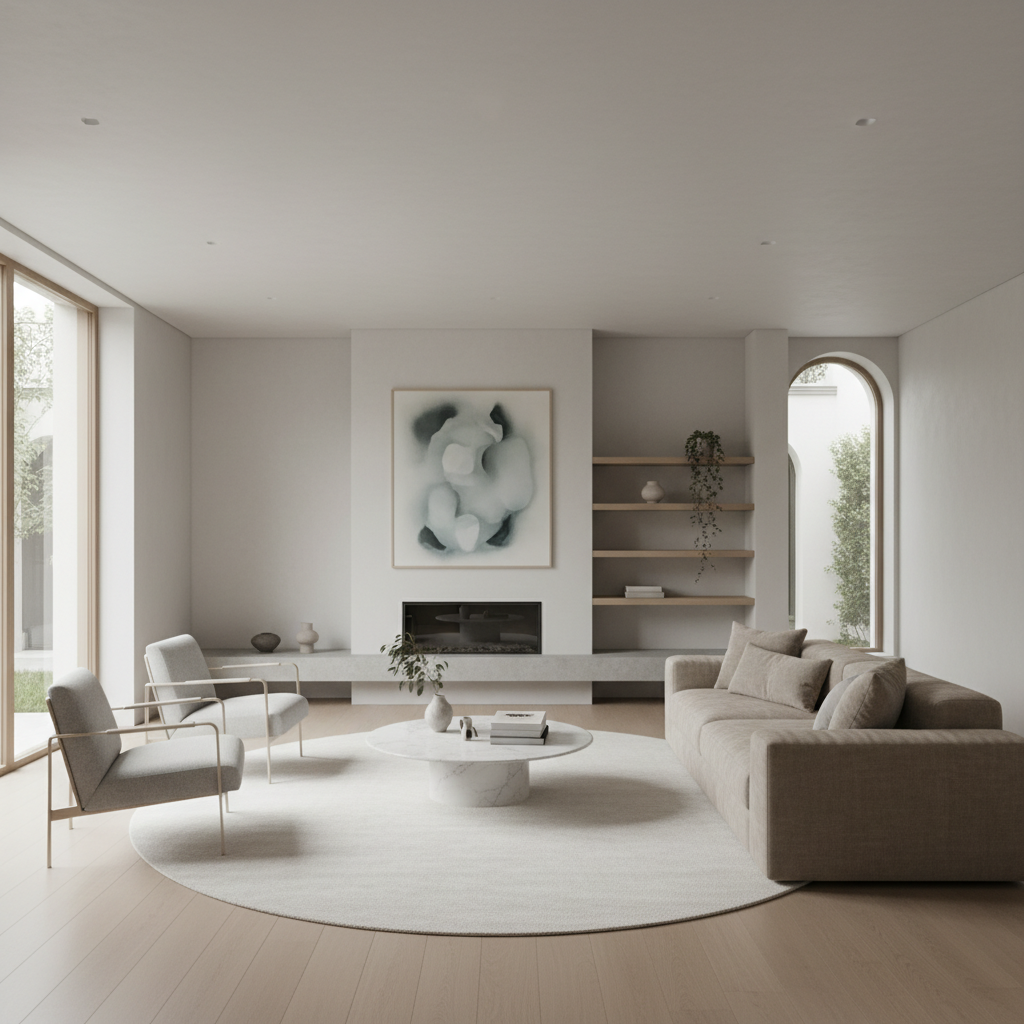 Soft Minimalistisch Woonkamer